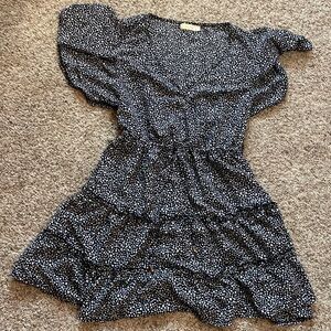 Blossom black and white mini feminine dress